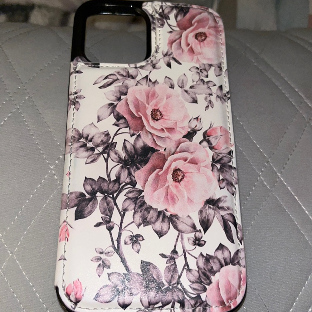 iPhone 12 Pro Max flower wallet case